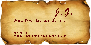 Josefovits Gajána névjegykártya